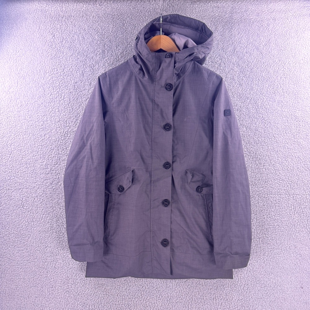 The North Face Womens Small HyVent Grey Hooded Rain Parka Jacket Womens Small